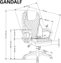 Fotel gabinetowy Gandalf obrotowy do biura czarny/popiel