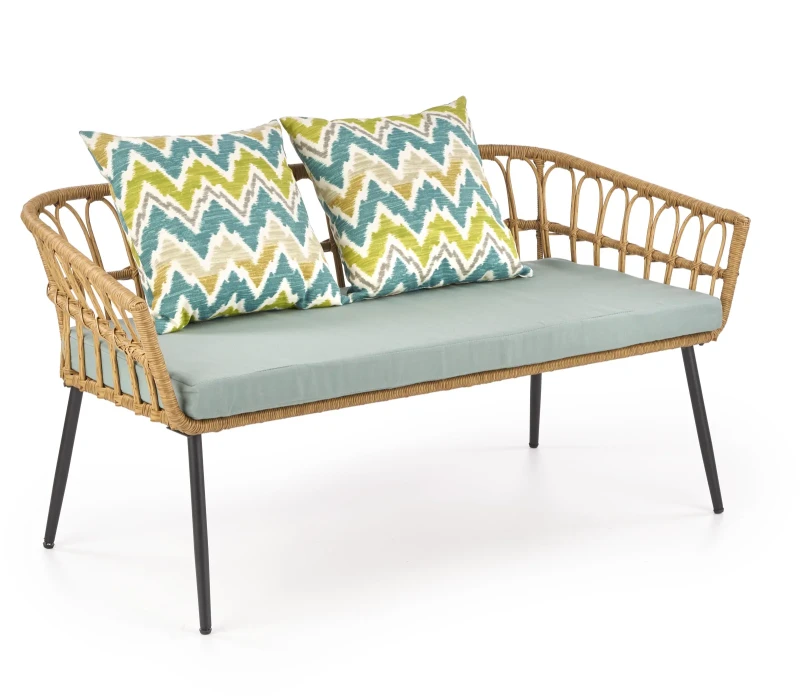 Fotel podwójny Gardena 2S naturalny/czarny/popielaty