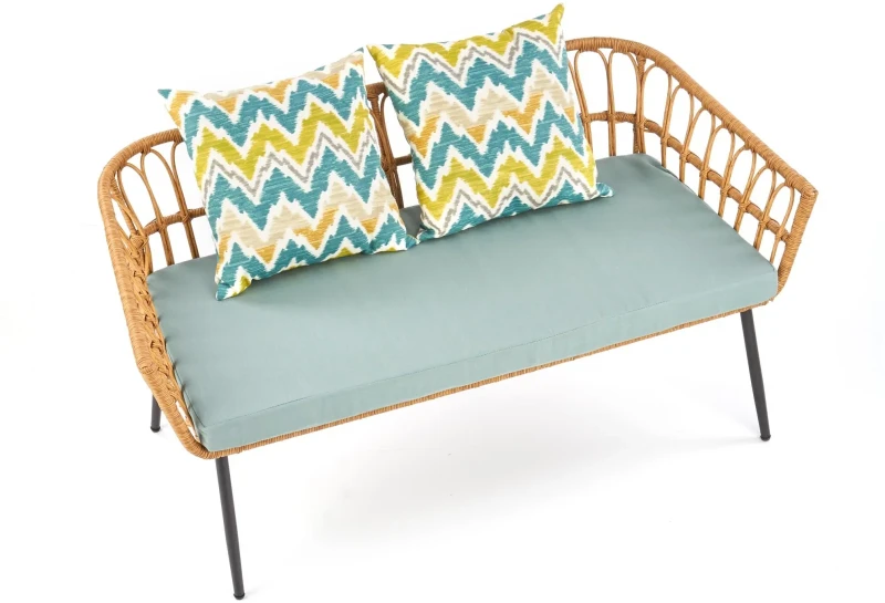 Fotel podwójny Gardena 2S naturalny/czarny/popielaty