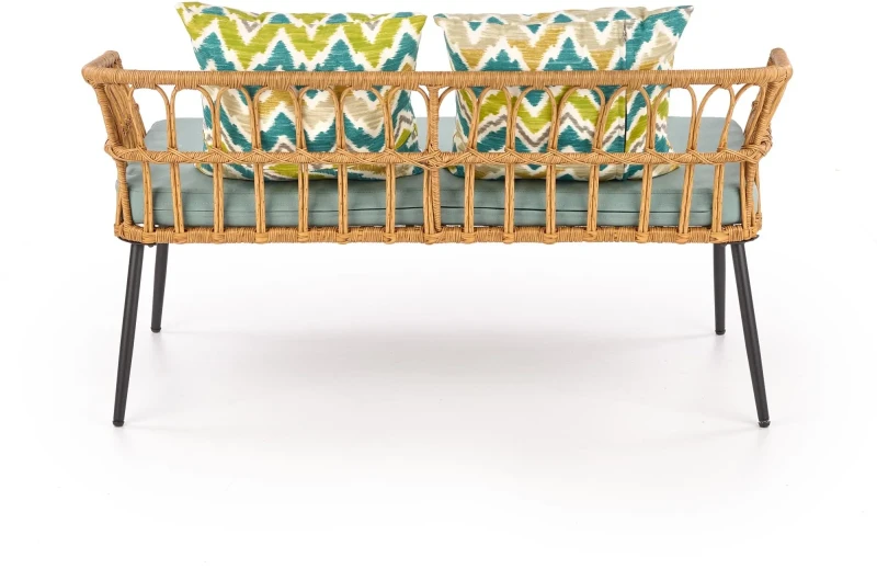 Fotel podwójny Gardena 2S naturalny/czarny/popielaty