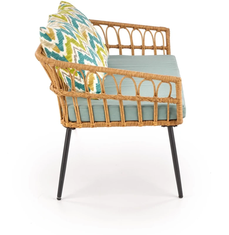 Fotel podwójny Gardena 2S naturalny/czarny/popielaty