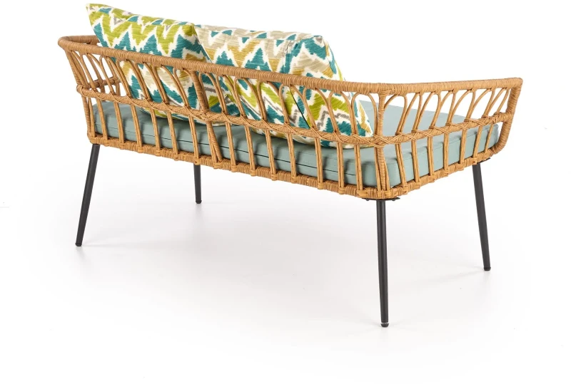 Fotel podwójny Gardena 2S naturalny/czarny/popielaty