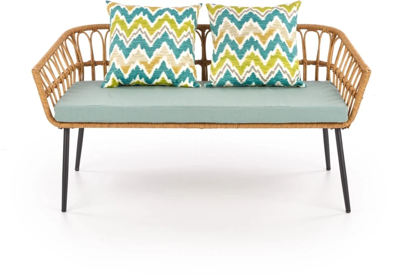 Fotel podwójny Gardena 2S naturalny/czarny/popielaty