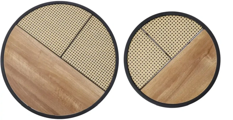 Zestaw dwóch ław stolików Garmina dąb złoty / czarny