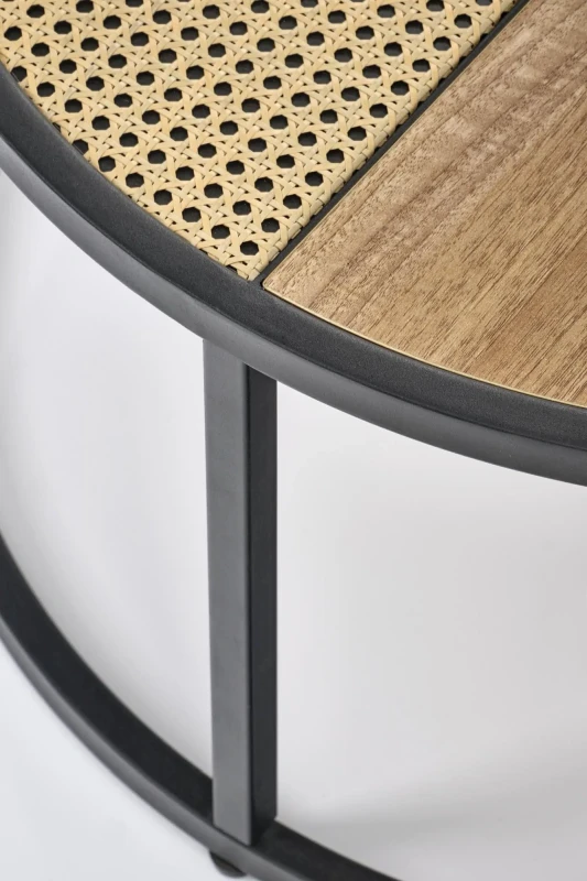 Zestaw dwóch ław stolików Garmina dąb złoty / czarny