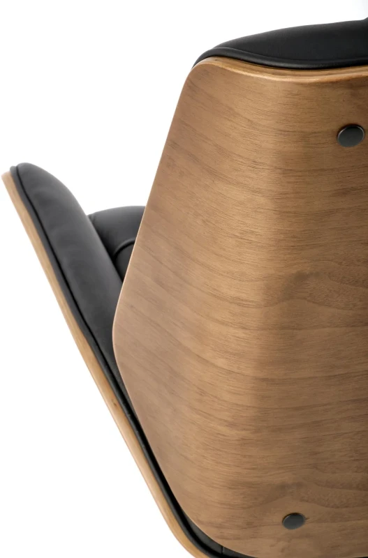 Fotel gabinetowy Gavin obrotowy do biura czarny/orzechowy