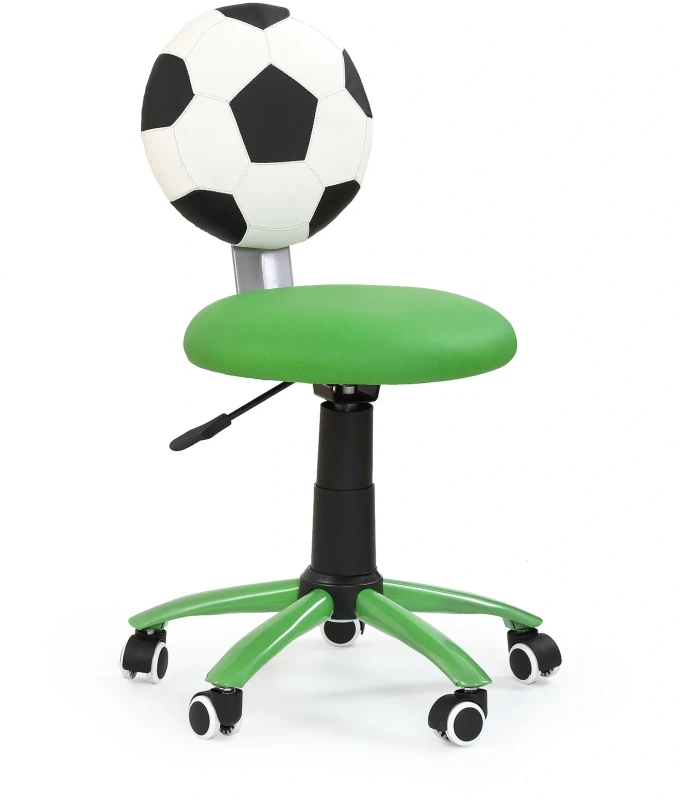 Fotel dziecięcy młodzieżowy Gol obrotowy z ekoskóry zielony