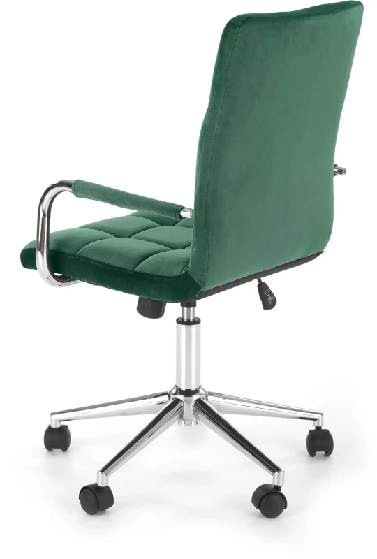 Fotel gabinetowy Gonzo 4 obrotowy do biura ciemny zielony velvet