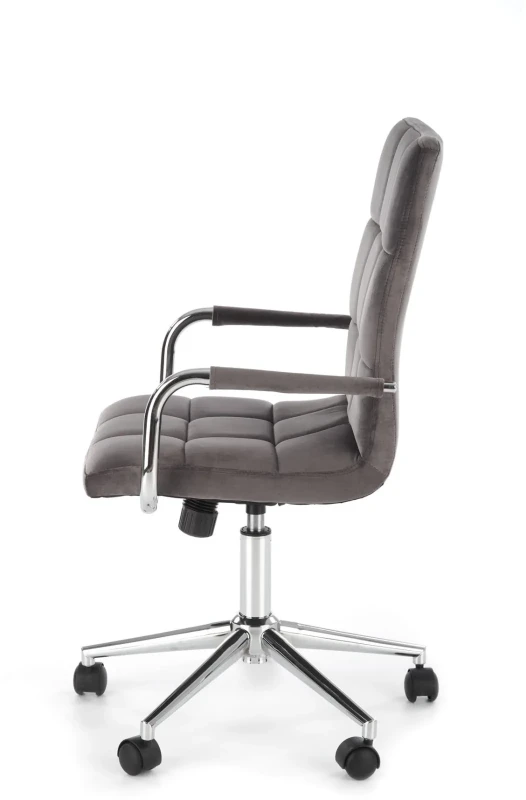 Fotel gabinetowy Gonzo 4 obrotowy do biura popielaty velvet