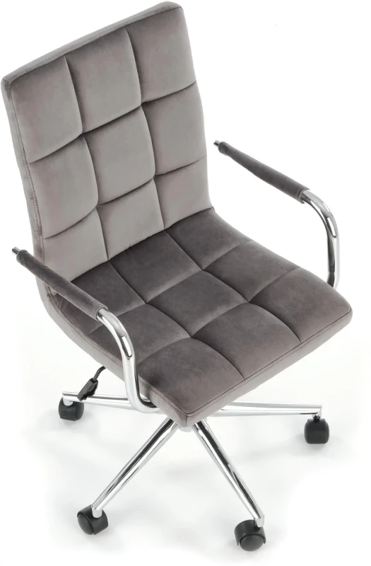 Fotel gabinetowy Gonzo 4 obrotowy do biura popielaty velvet