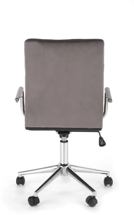 Fotel gabinetowy Gonzo 4 obrotowy do biura popielaty velvet