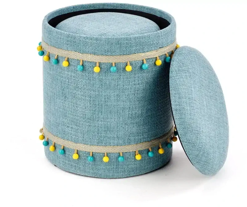 Zestaw 2 puf Grado z funkcją pojemnika do salonu jasny niebieski