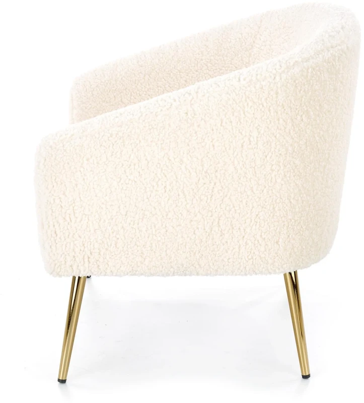 Fotel wypoczynkowy Grifon do salonu kremowy/złoty