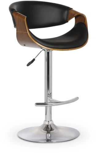 Krzesło barowe H100 z regulacją wysokości orzech/czarny