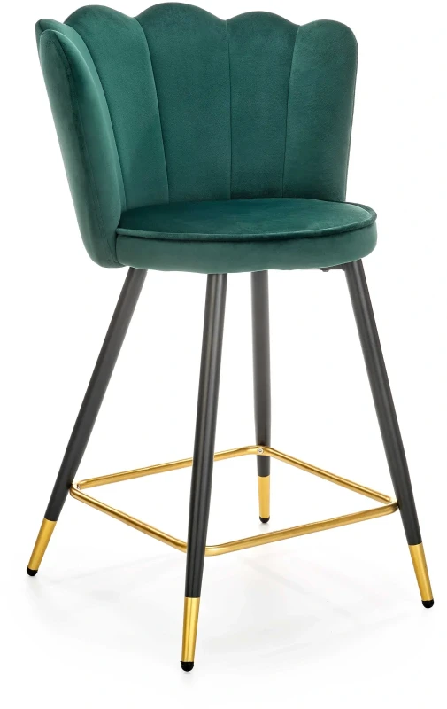 Krzesło barowe H106 ciemny zielony/czarny/złoty