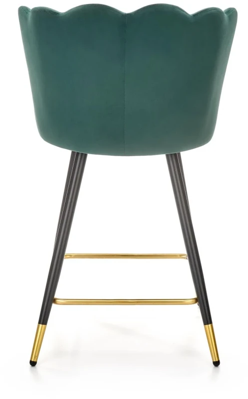 Krzesło barowe H106 ciemny zielony/czarny/złoty