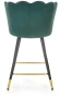 Krzesło barowe H106 ciemny zielony/czarny/złoty