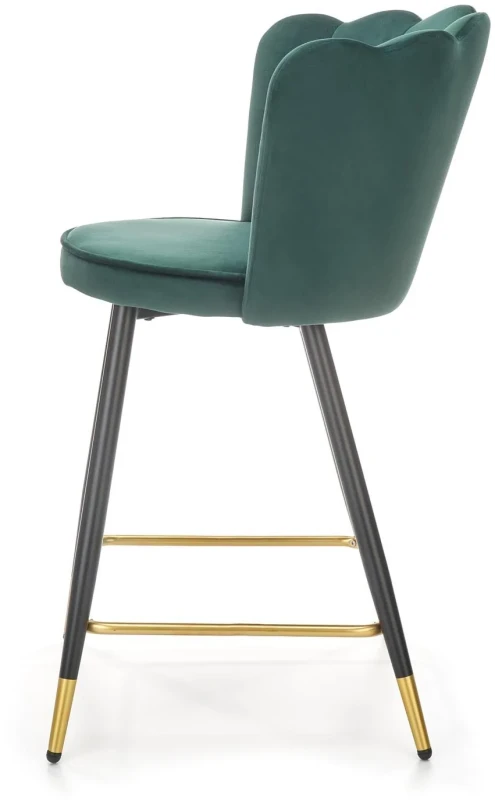 Krzesło barowe H106 ciemny zielony/czarny/złoty