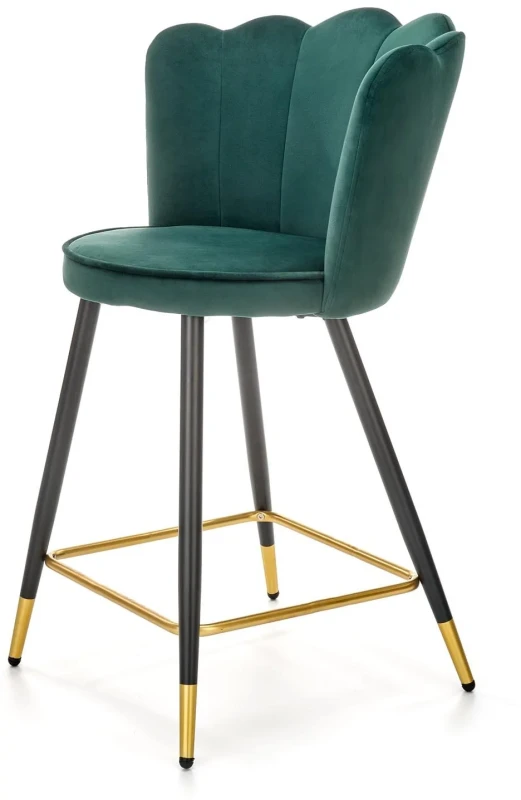 Krzesło barowe H106 ciemny zielony/czarny/złoty