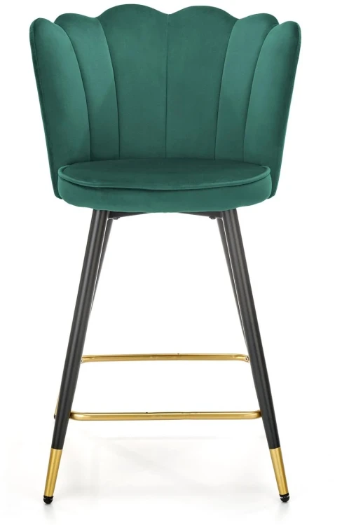 Krzesło barowe H106 ciemny zielony/czarny/złoty