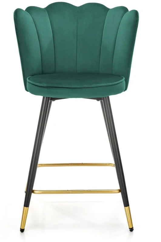 Krzesło barowe H106 ciemny zielony/czarny/złoty