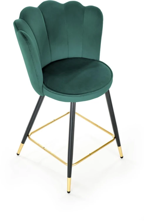 Krzesło barowe H106 ciemny zielony/czarny/złoty
