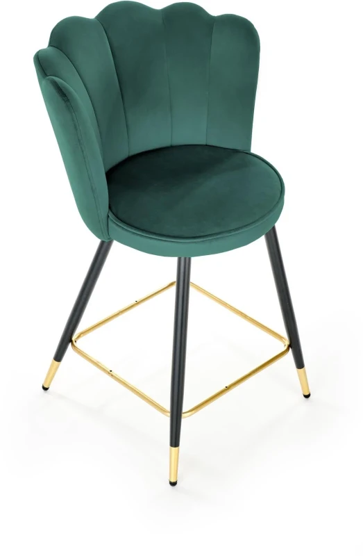 Krzesło barowe H106 ciemny zielony/czarny/złoty