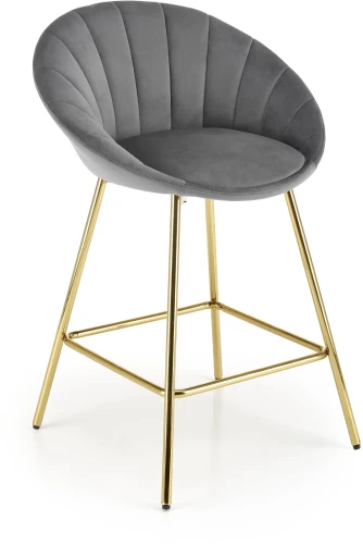 Krzesło barowe H112 popielaty/złoty