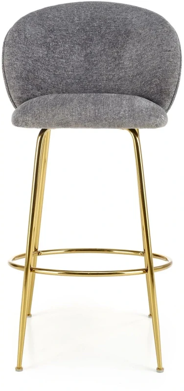 Hoker barowy H116 tapicerowany nowoczesny z oparciem do kuchni popielaty / złoty
