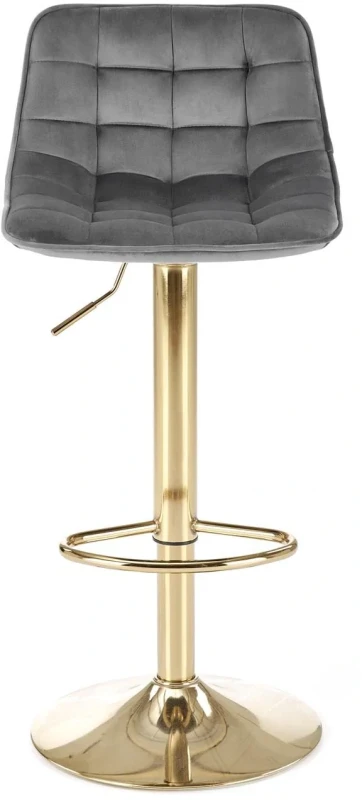 Krzesło barowe H120 z regulacją wysokości ciemny popiel/złoty