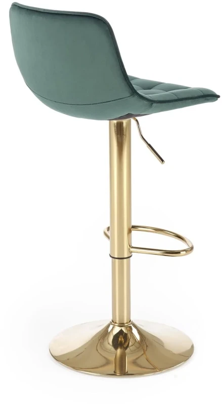 Krzesło barowe H120 z regulacją wysokości ciemny zielony/złoty
