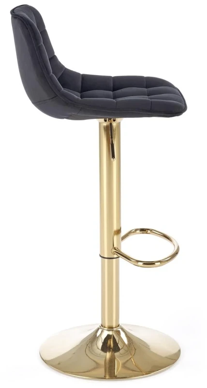 Krzesło barowe H120 z regulacją wysokości czarny/złoty