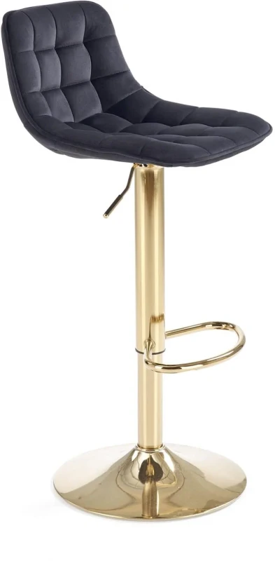 Krzesło barowe H120 z regulacją wysokości czarny/złoty