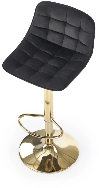 Krzesło barowe H120 z regulacją wysokości czarny/złoty