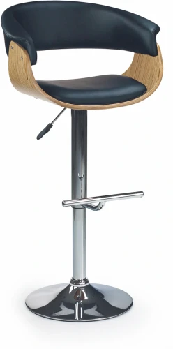 Krzesło barowe H45 z regulacją wysokości i podnóżkiem jasny dąb/czarny