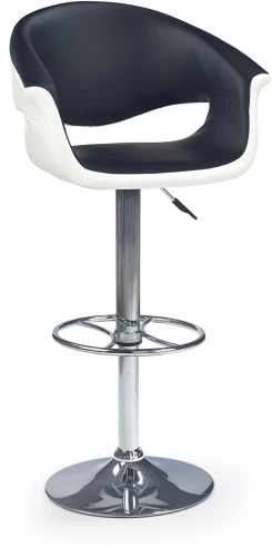 Krzesło barowe H46 z regulacją wysokości czarny/biały
