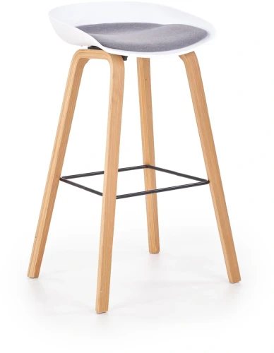 Krzesło barowe H86 biały/popiel/naturalny