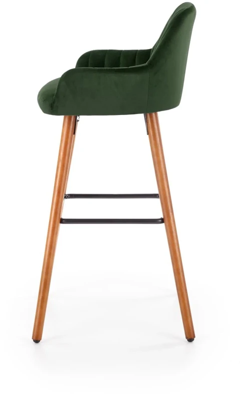Krzesło barowe H93 ciemny zielony/orzech