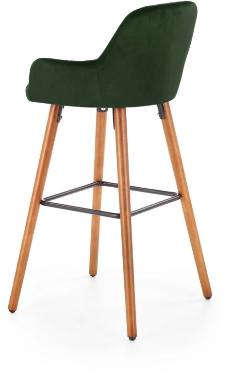 Krzesło barowe H93 ciemny zielony/orzech