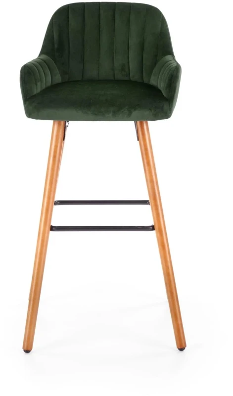 Krzesło barowe H93 ciemny zielony/orzech