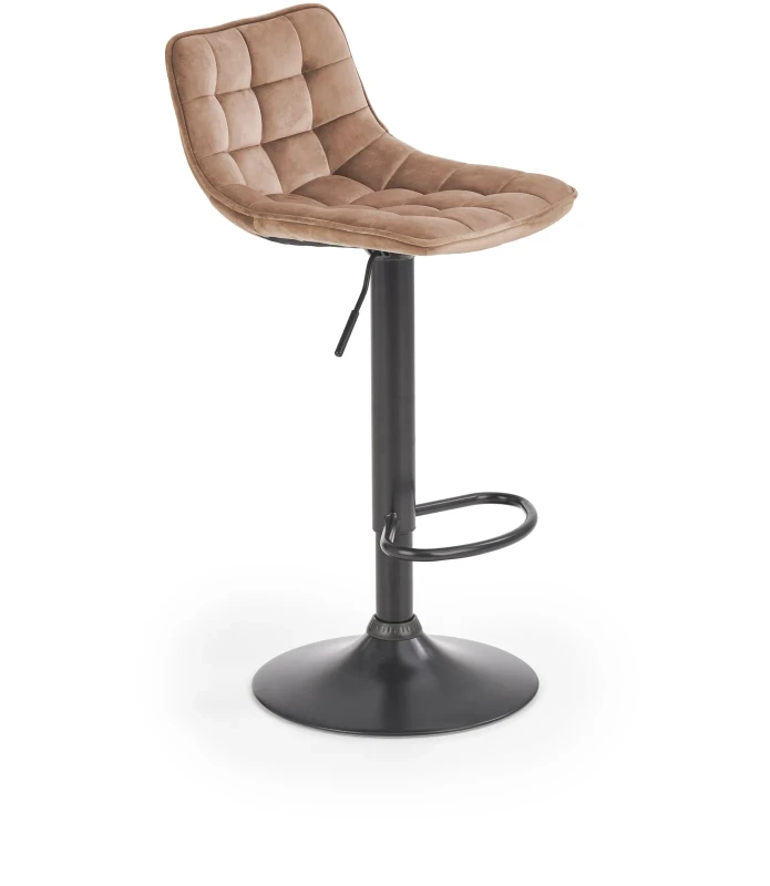 Krzesło barowe hoker H95 z regulacją wysokości i podnóżkiem beżowy/czarny