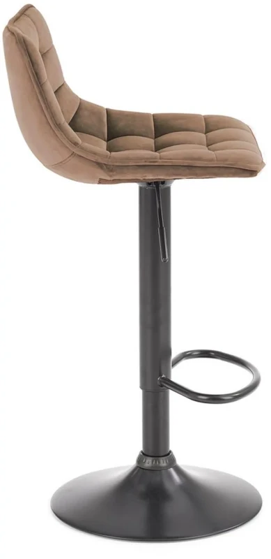 Krzesło barowe hoker H95 z regulacją wysokości i podnóżkiem beżowy/czarny