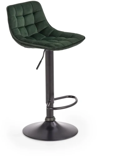 Krzesło barowe hoker H95 z regulacją wysokości i podnóżkiem ciemny zielony/czarny