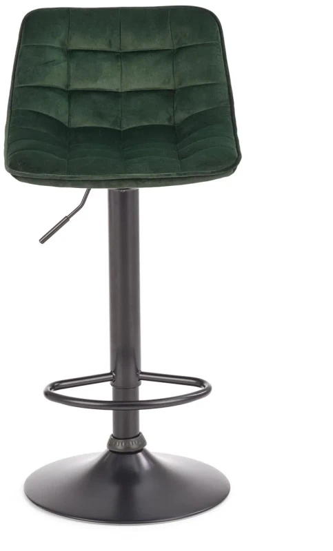 Krzesło barowe hoker H95 z regulacją wysokości i podnóżkiem ciemny zielony/czarny