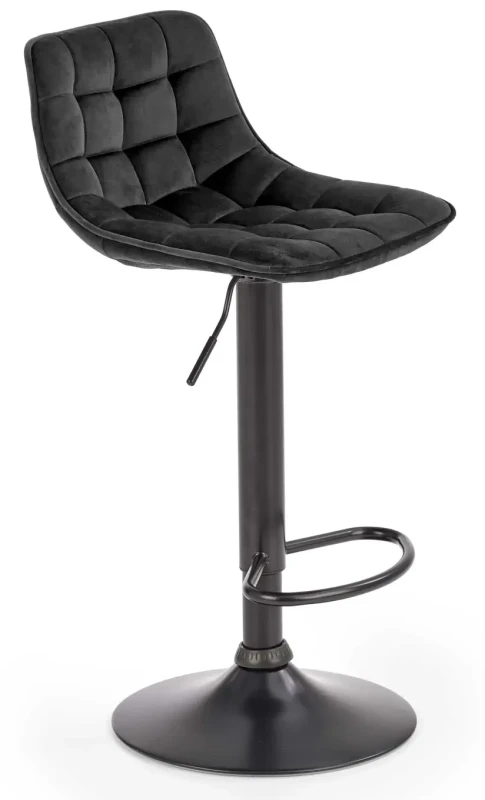 Krzesło barowe hoker H95 z regulacją wysokości i podnóżkiem czarny