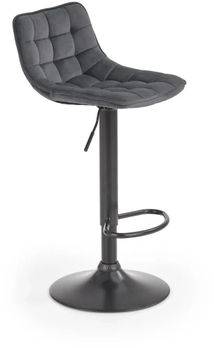 Krzesło barowe hoker H95 z regulacją wysokości i podnóżkiem popiel/czarny