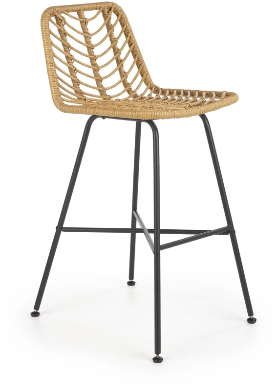 Krzesło barowe H97 rattan naturalny/czarny