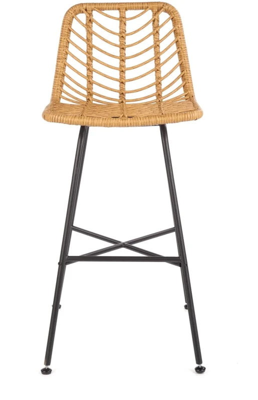 Krzesło barowe H97 rattan naturalny/czarny