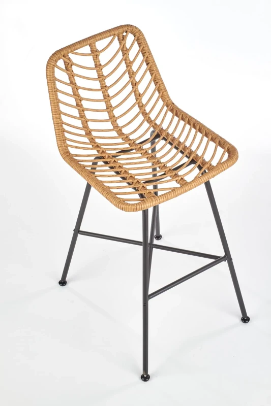 Krzesło barowe H97 rattan naturalny/czarny