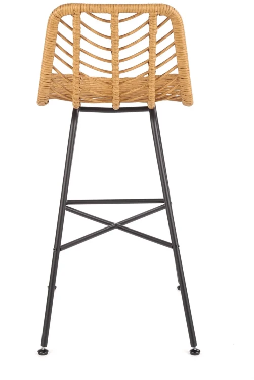 Krzesło barowe H97 rattan naturalny/czarny